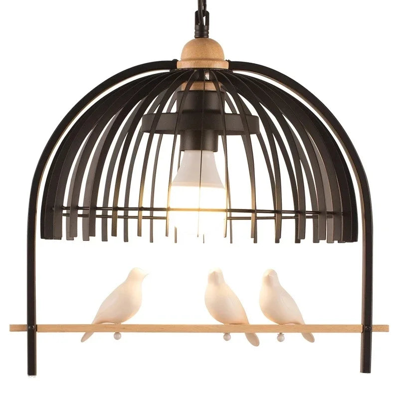 Nordic Resin Iron Bird Cage Chandelier For Dining Room Kitchen Restaurant Cafe Indoor Decoration Hanging Lamp Light Fixtures - vue 2 sur 10