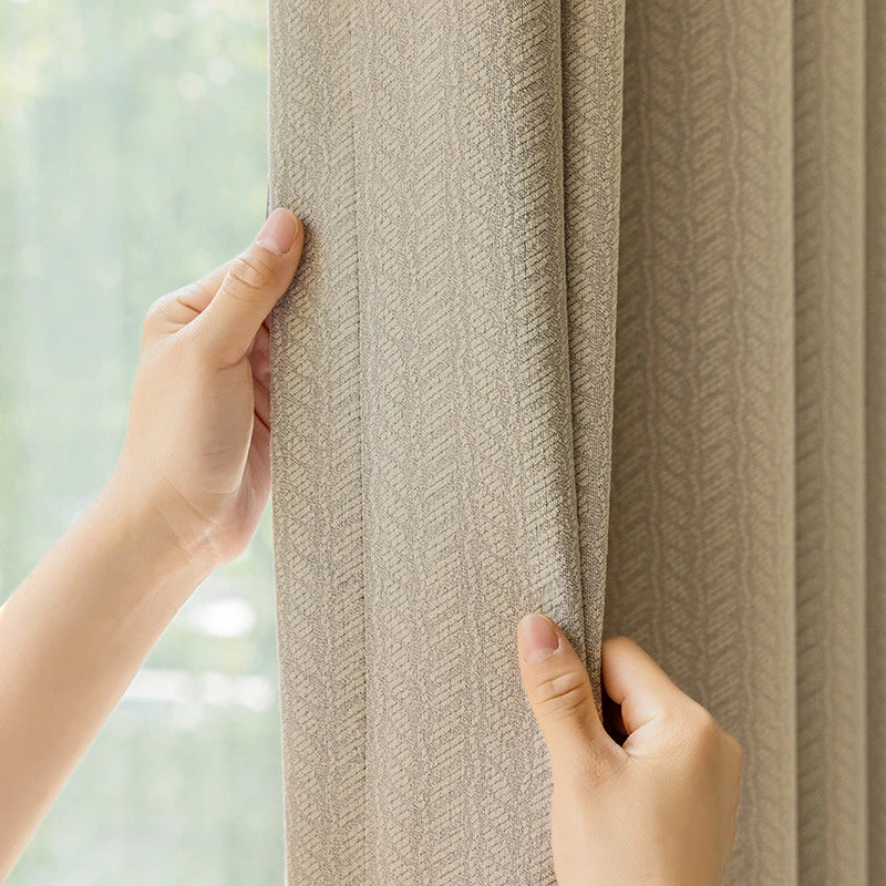 Rideau occultant motif feuilles style moderne salon chambre