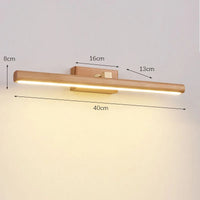 lampe de miroir scandinave en noyer noir led applique murale
