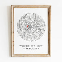 carte de ville personnalisée cadeau romantique pour lui