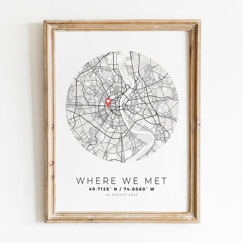 carte de ville personnalisée cadeau romantique pour lui