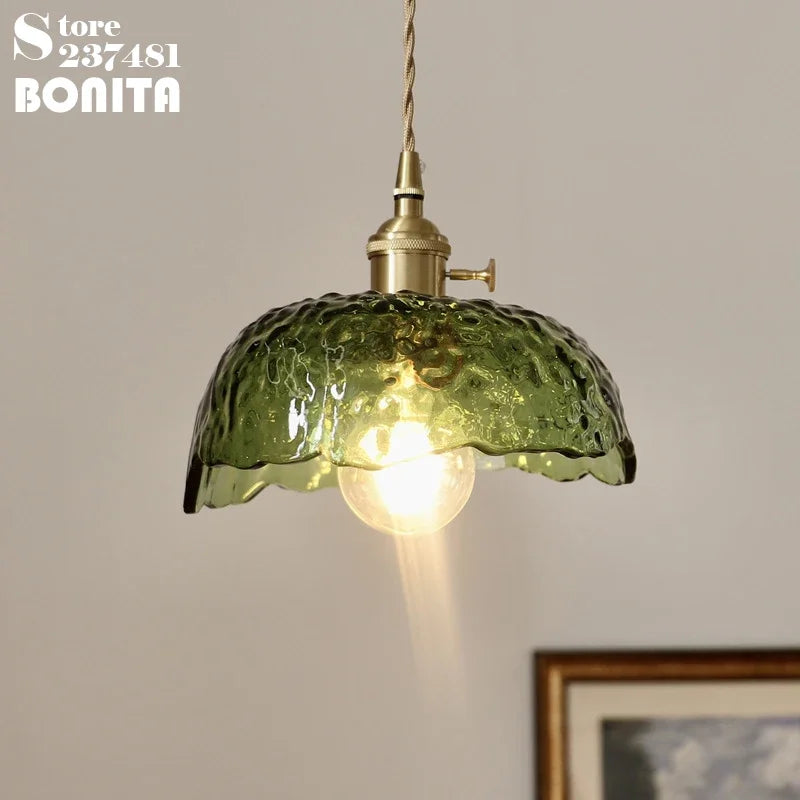 suspension en cuivre et verre pour restaurant vintage - vue 5 sur 8