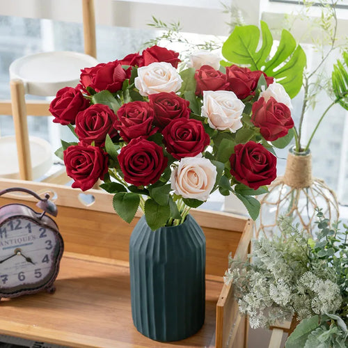 bouquet de fleurs artificielles en soie pour mariage et décoration - vue 2 sur 16