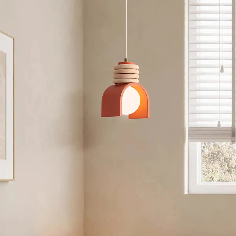 lustre led en résine 	 style avec cordon réglable