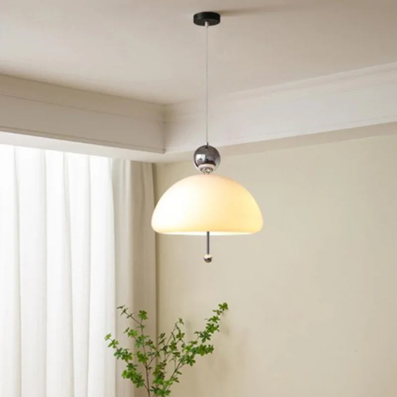 lampe led suspendue esthétique en verre champignon nordique