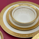 Assiette porcelaine style palais relief steak doré
