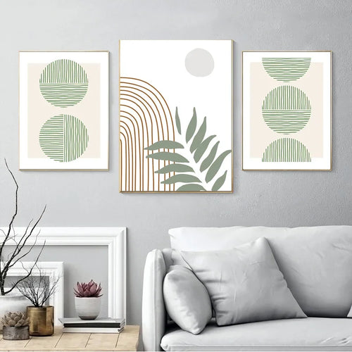 décoration murale abstraite boho géométrique en toile moderne