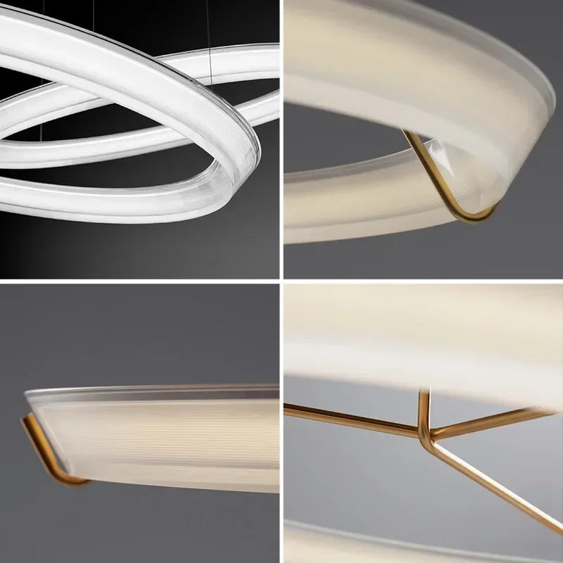 lustre nordique design suspension décorative en acrylique LED - vue 7 sur 18