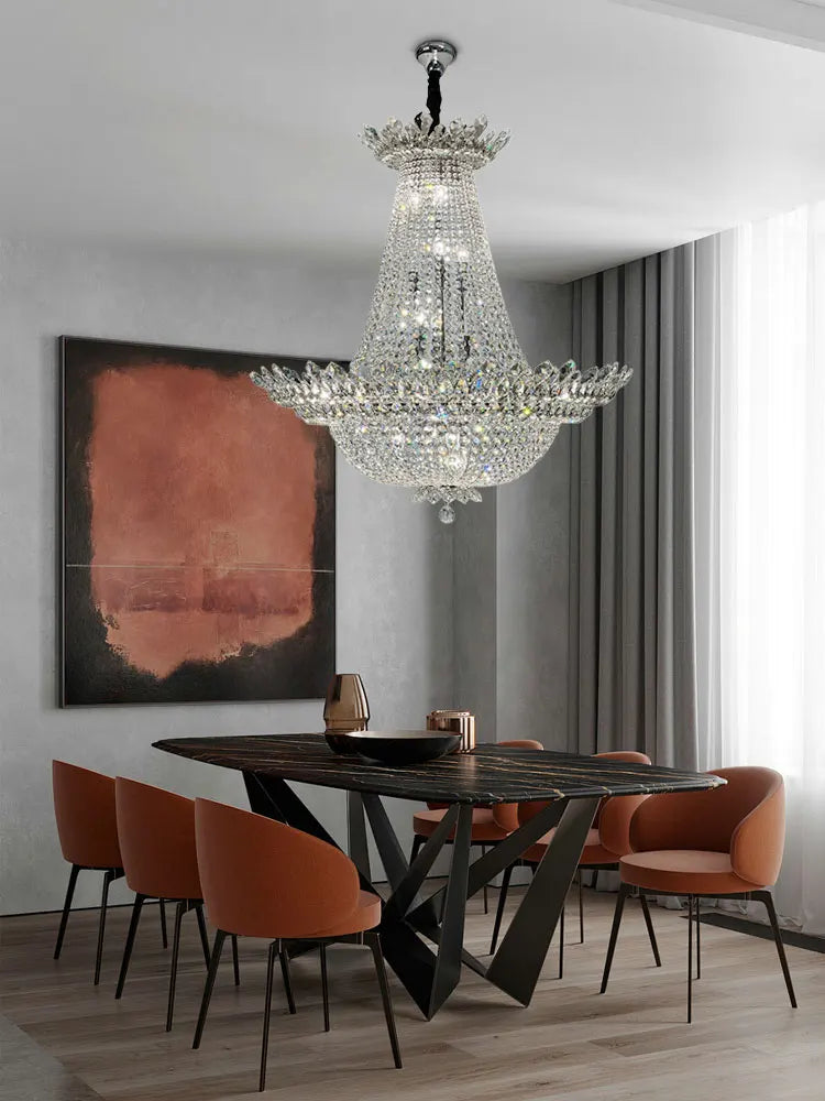 lustre led k9 cristal palace à intensité variable pour un éclairage élégant - vue 4 sur 16