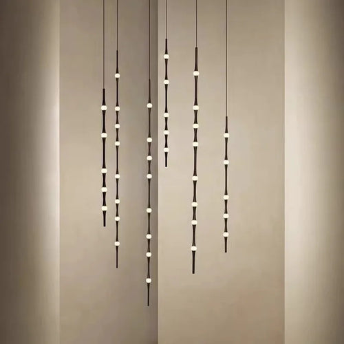 suspension nordique en acrylique design bambou pour décoration intérieure