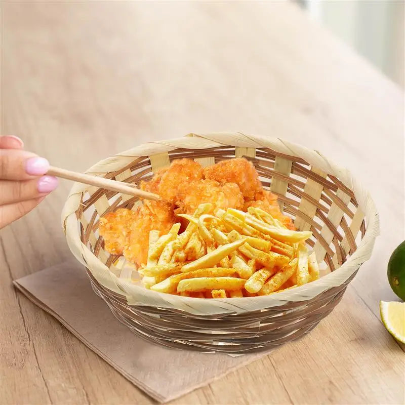 lot de 3 paniers en bambou pour fruits et collations - vue 6 sur 7