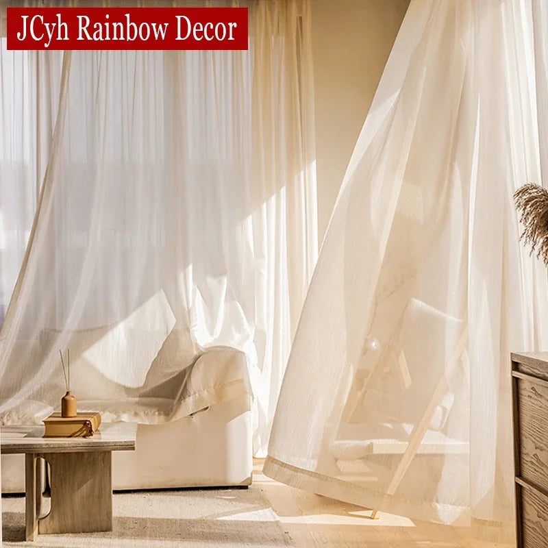 Voilage tulle scintillant moderne pour salon chambre fenêtre - vue 3 sur 8