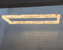 Lustre Rétro américain rectangulaire LED marbre noir plafond éclairage pour salle à manger