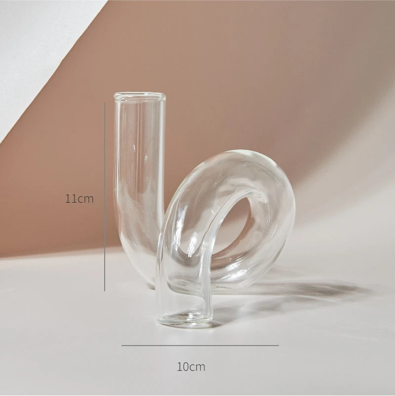 bougeoir en verre transparent décoration intérieure moderne nordique - vue 12 sur 31