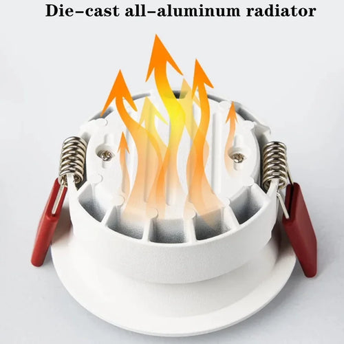 downlights led encastrés anti-éblouissement à intensité variable epistar puce cob
