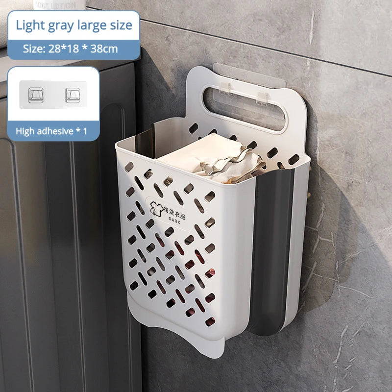 panier à linge pliable et mural pour rangement pratique - vue 13 sur 17