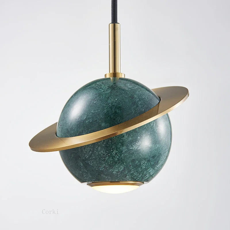 suspension led en marbre au design moderne idéales pour bar ou restaurant - vue 7 sur 9