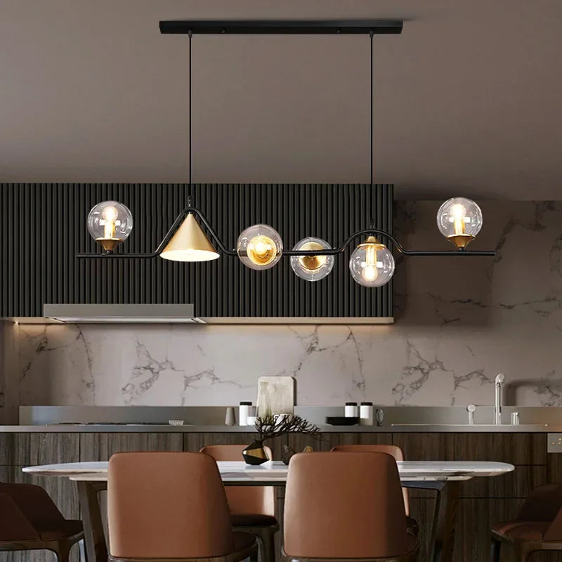 Kithchen Island Chandelier Nordic Pendant Lamp Glass Suspension Luminaire Ceiling Hanging Lamps - vue 5 sur 12