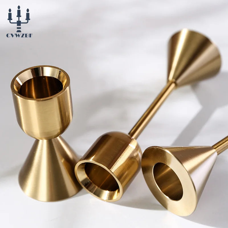 bougeoirs en métal pour mariage décoration romantique et fêtes - vue 5 sur 7