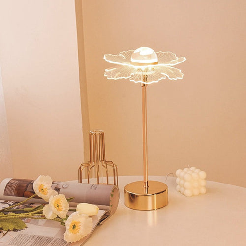 Lampe à poser style vintage LED en métal doré Anila