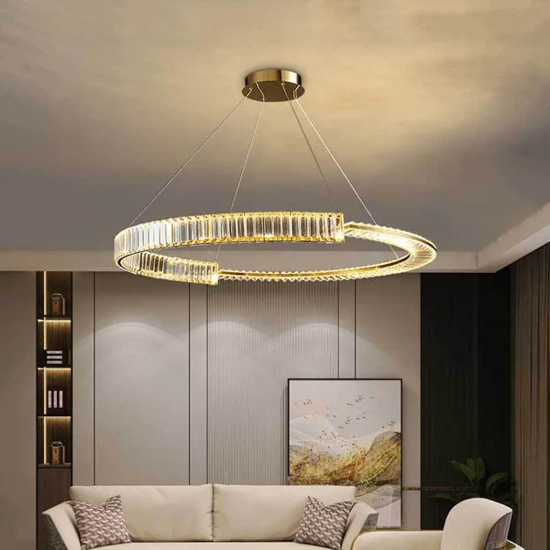 lustre moderne en cristal k9 design nordique pour décoration intérieure - vue 2 sur 12