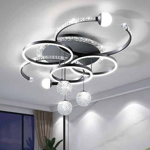 Plafonnier LED moderne et intelligent en cristal Qingshe