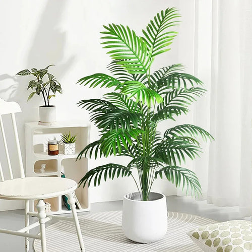 plantes artificielles tropicales palmier et monstera décoration intérieure et extérieure