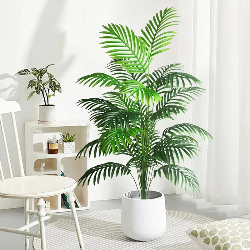 plantes artificielles tropicales palmier et monstera décoration intérieure et extérieure - vue 3 sur 8