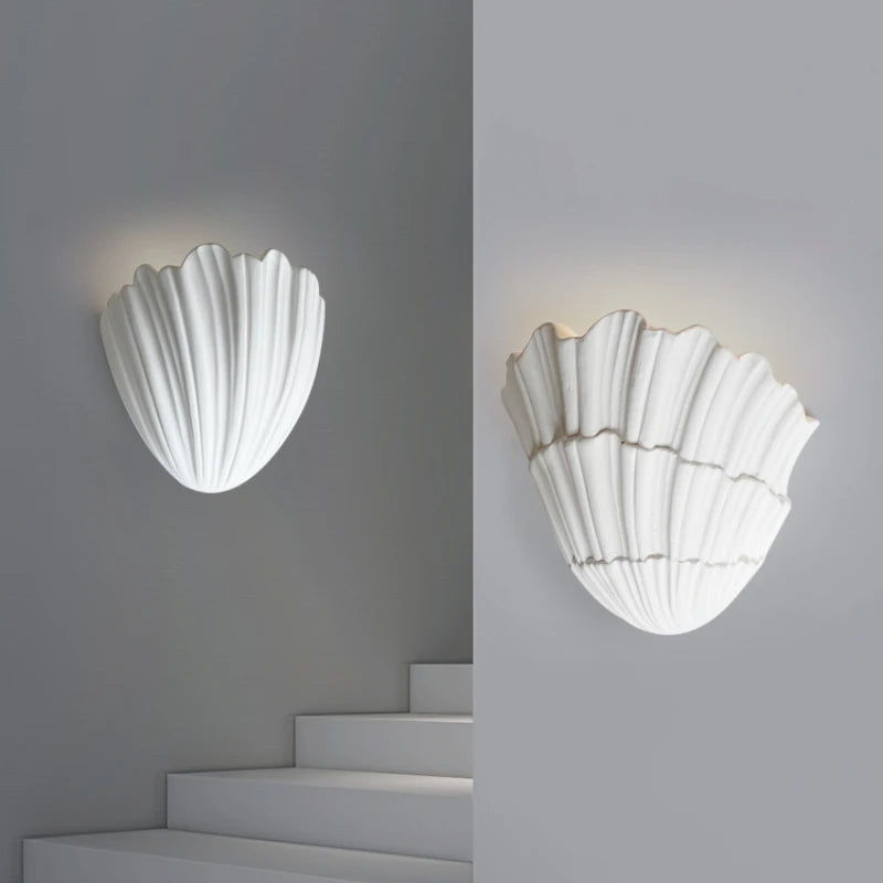 applique murale en coquille de gypse led moderne et créative - vue 4 sur 9
