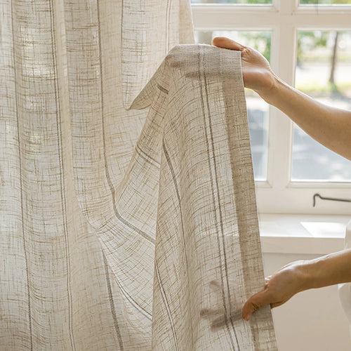 Voilage rideau style japonais rayé pour salon chambre