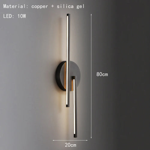 applique murale led minimaliste en laiton et cuivre - vue 9 sur 10