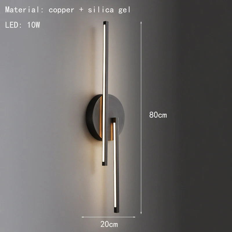 applique murale led minimaliste en laiton et cuivre - vue 8 sur 10