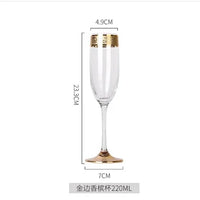 Verre à vin cristal style europeen bord argent