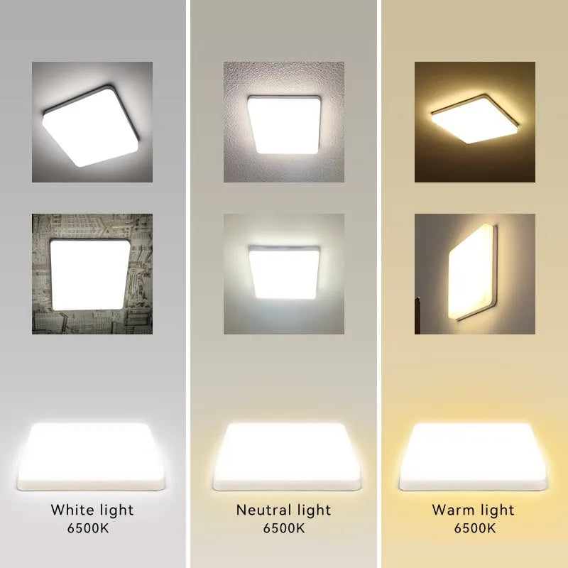 plafonnier led carré pour décoration et éclairage intérieur - vue 4 sur 11