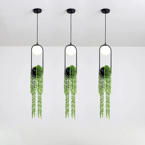 suspension moderne en forme de plante nordique en fer led
