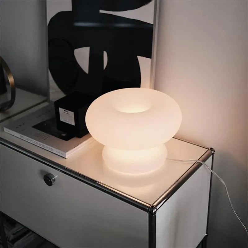 lampe à poser champignon en verre pour décoration intérieure - vue 3 sur 6