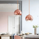 Suspension boule moderne en verre avec lampes à led