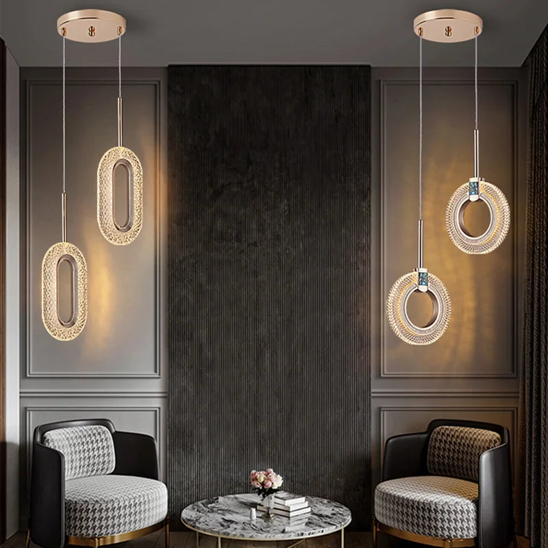 lustre led nordique décoration intérieure suspension - vue 4 sur 16