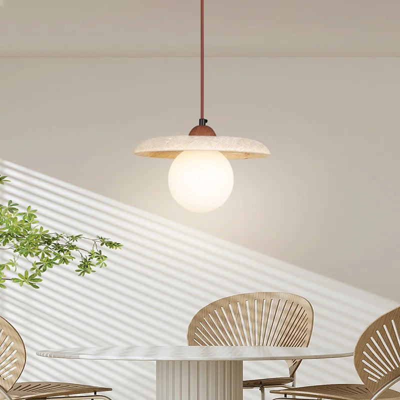 lustre led vintage avec suspension en pierre naturelle - vue 4 sur 6