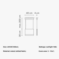 Suspension en tissu tricoté au design minimaliste moderne