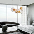 Modern luxury creative LED dining room chandelier New cube art living room decorated kitchen, meeting room hanging chandelier