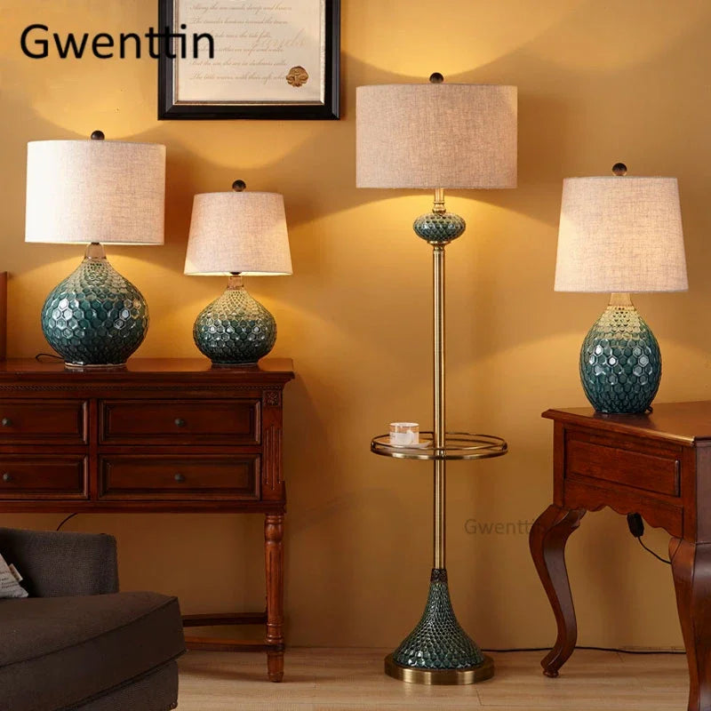 lampes de table en céramique vintage avec éclairage led moderne - vue 3 sur 12