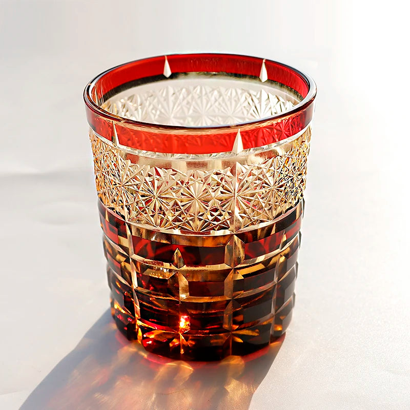 Verre whisky edo kiriko gravé main style japonais
