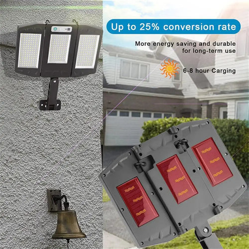 lampadaire solaire 384 led étanche avec capteur et télécommande - vue 7 sur 7