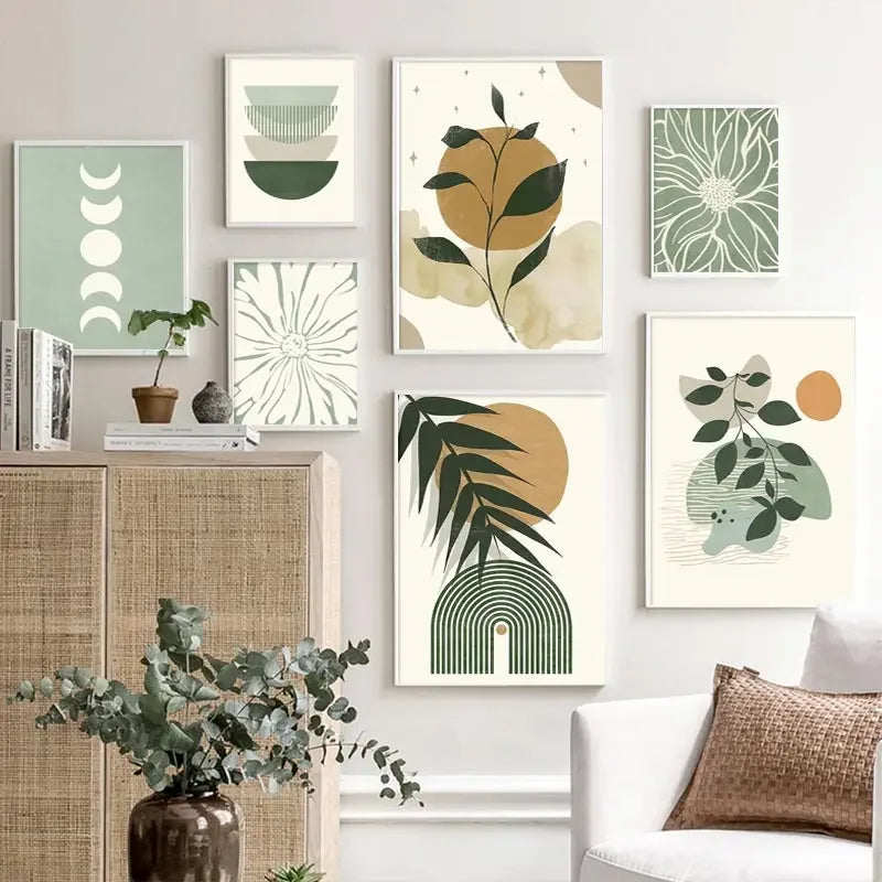 affiches d'art mural boho soleil lune géométrique abstraite décoration maison