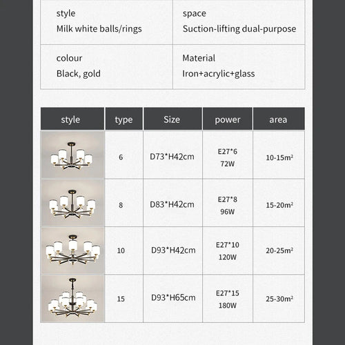 lustre nordique 15 têtes design moderne luxe pour intérieur lumineux - vue 5 sur 16