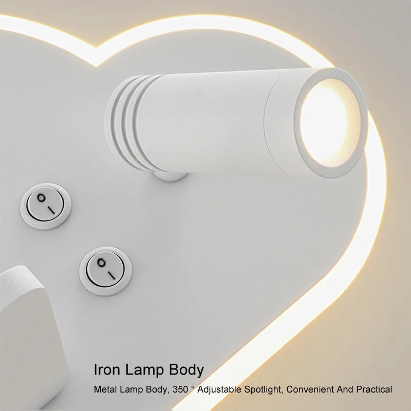 lampe de lit led multifonction avec chargeur sans fil usb - vue 6 sur 8