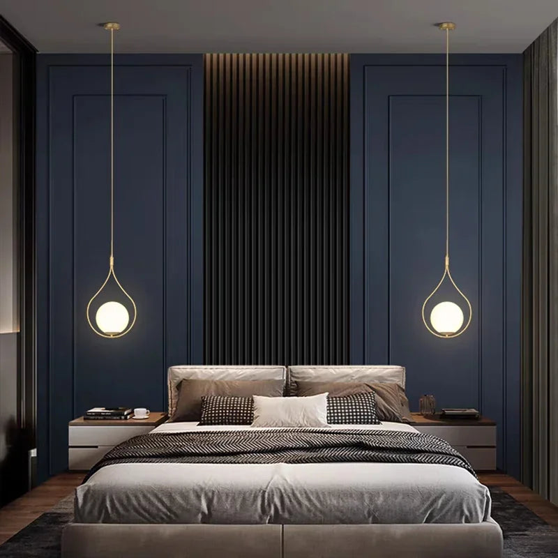 lustre led moderne minimaliste en verre pour hôtel - vue 4 sur 14