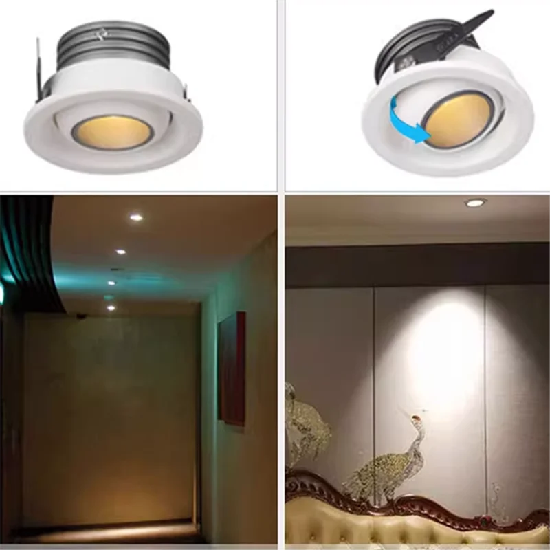 mini tube led anti-éblouissement intégré intensité réglable cob projecteur plafond maison - vue 6 sur 8