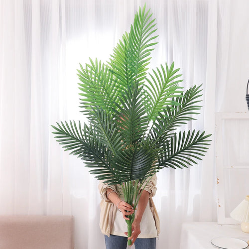 palmier artificiel en plastique avec feuilles de monstera pour jardin - vue 6 sur 9